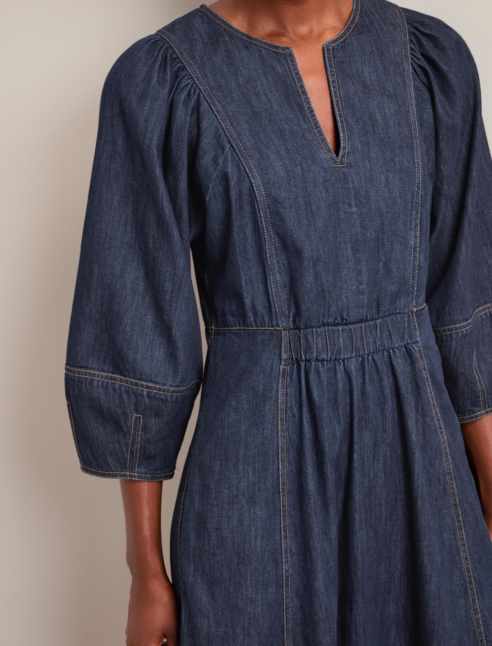 Jude Denim Maxi Dress - Dark Blue - Image 7