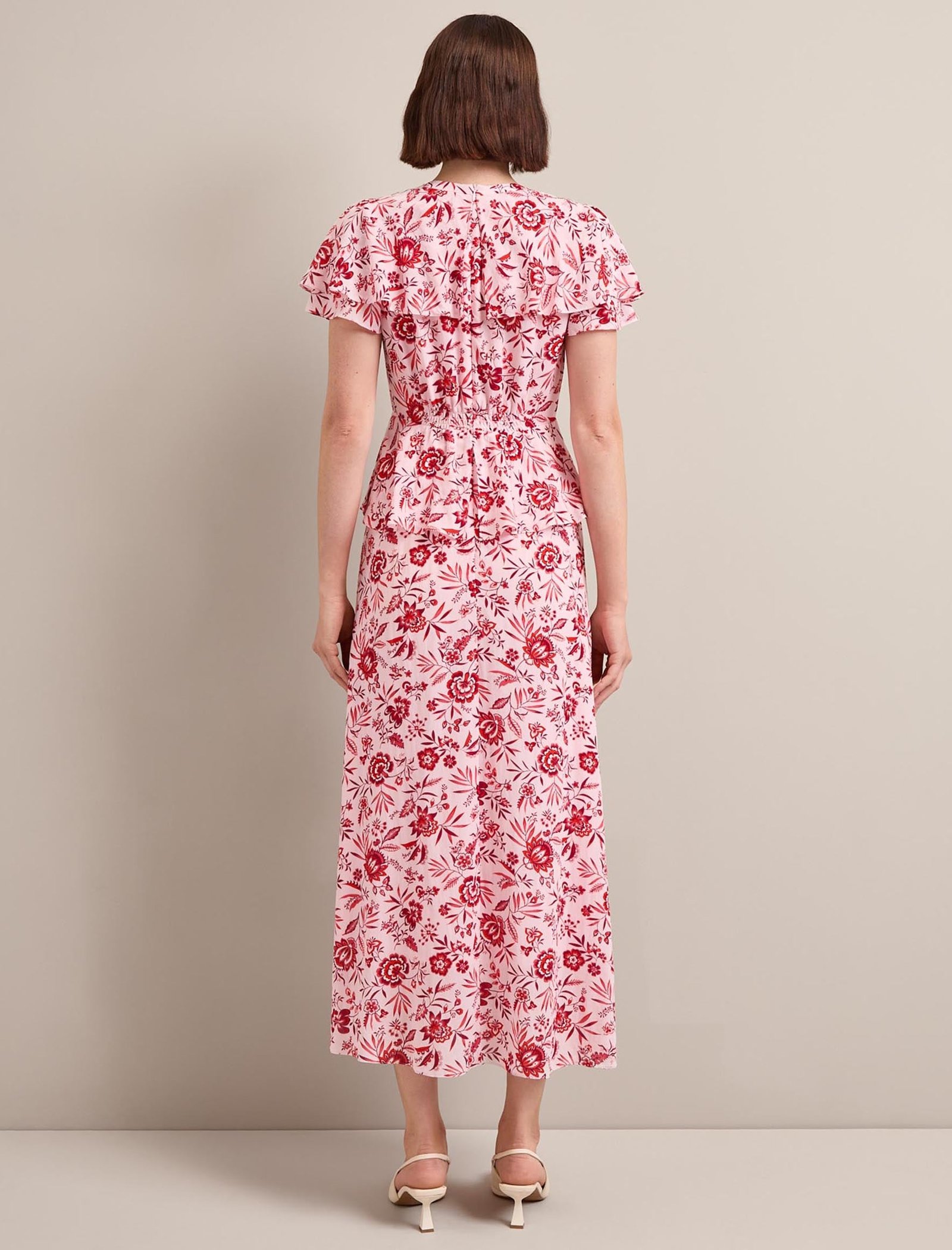 Vivienne Cotton Blend Maxi Dress - Pink Palm Floral Print - Image 6