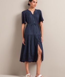 Nicole Organic Cotton Maxi Dress - Navy
